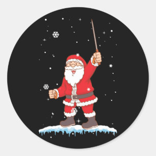 Sticker Rond Le Père Noël clôturant Noël Noël Noël Noël