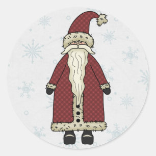 Sticker Rond Le Père Noël en neige