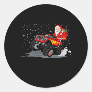 Sticker Rond Le Père Noël Riding