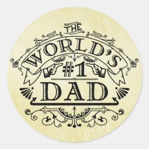Sticker Rond Le père Vintage du monde numéro un florit
