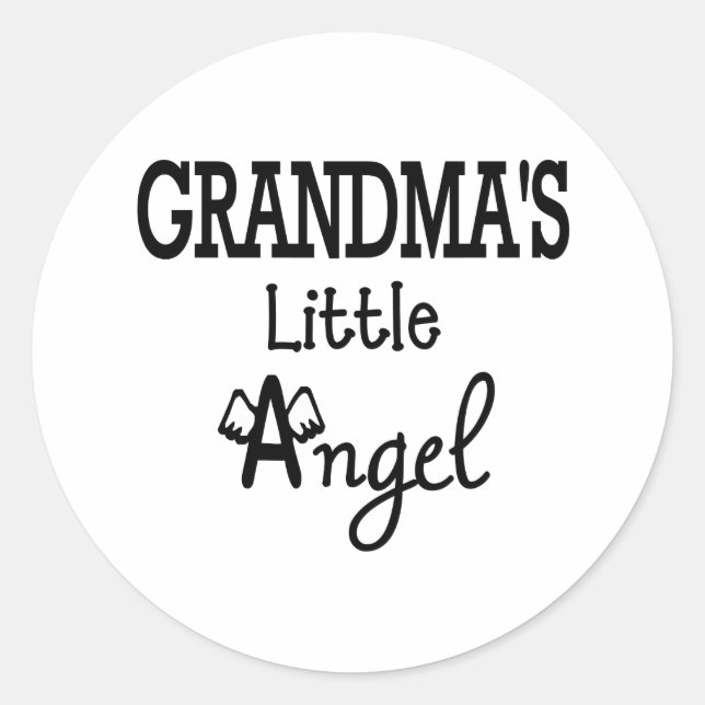 Sticker Rond Le petit ange de grand-mère (Devant)