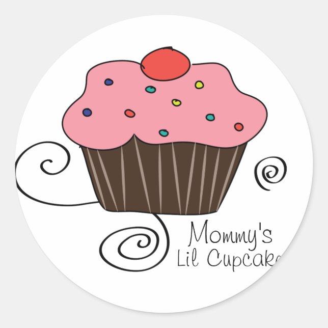 Sticker Rond Le petit gâteau de maman (Devant)