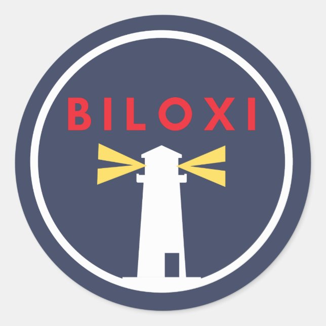 Sticker Rond Le phare de Biloxi (Devant)
