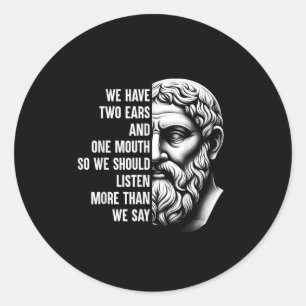 Sticker Rond Le Philosophe Stoïque Zeno De Citium Citation Moti