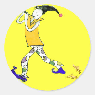 Sticker Rond Le Piper Pied d'Hamelin