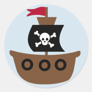 Sticker Rond Le pirate embarquent l'autocollant pour des