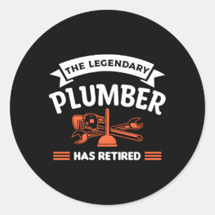 Sticker Rond Le Plomber Légendaire A Retraité Plumber