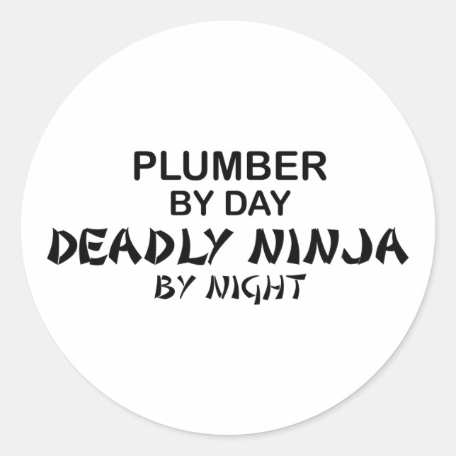 Sticker Rond Le plombier mort Ninja par nuit (Devant)
