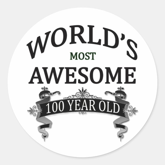 Sticker Rond Le plus génial des 100 ans du monde (Devant)