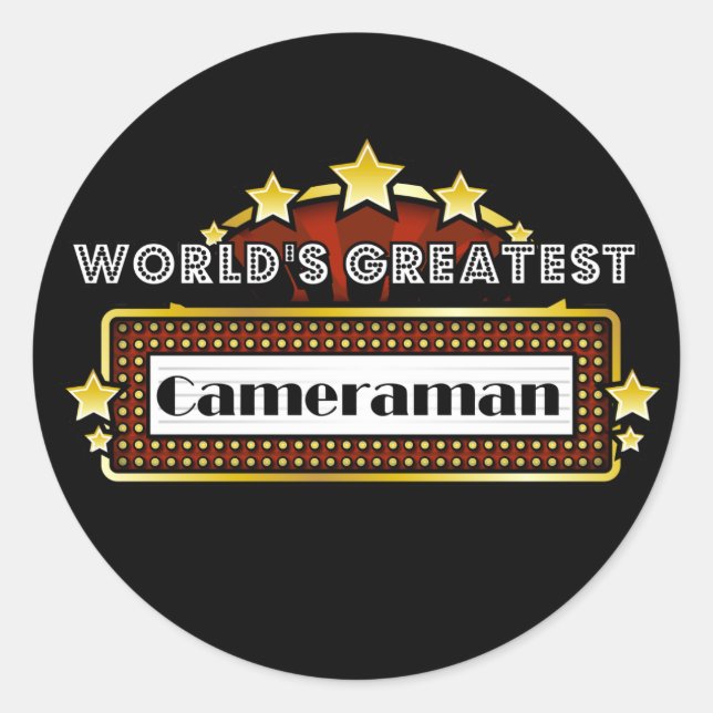 Sticker Rond Le plus grand Cameraman du monde (Devant)