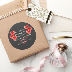 Sticker Rond "... le plus grand d'entre eux amoureux." chrétien