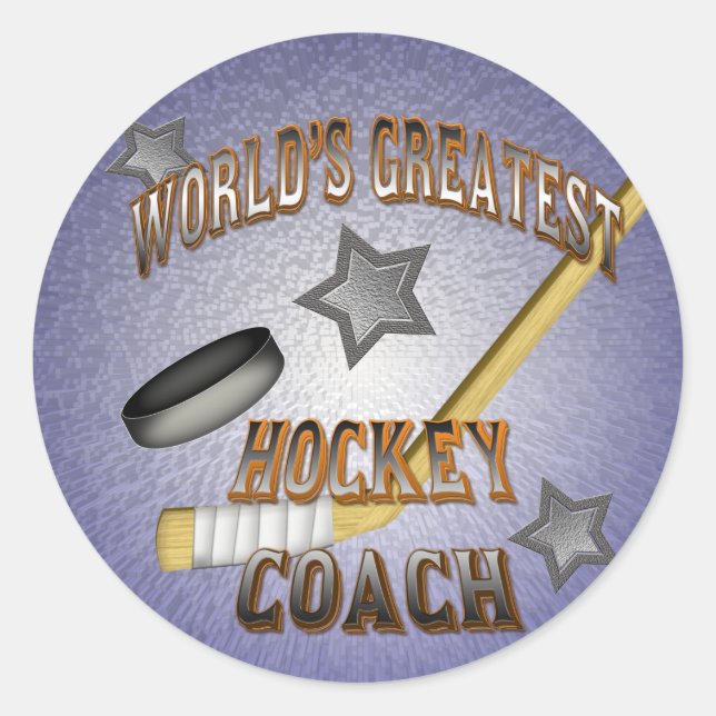Sticker Rond Le plus grand entraîneur de hockey du monde (Devant)