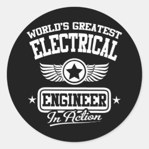 Sticker Rond Le plus grand ingénieur électrique du monde dans