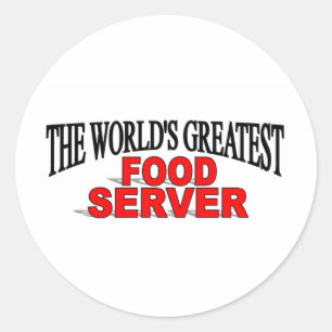 Sticker Rond Le plus grand serveur de la nourriture du monde