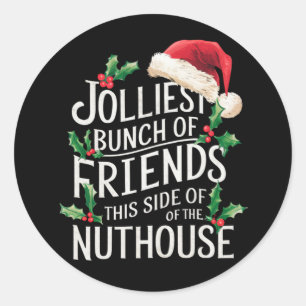 Sticker Rond Le Plus Joly Groupe D'Amis Les Noël Correspondant 