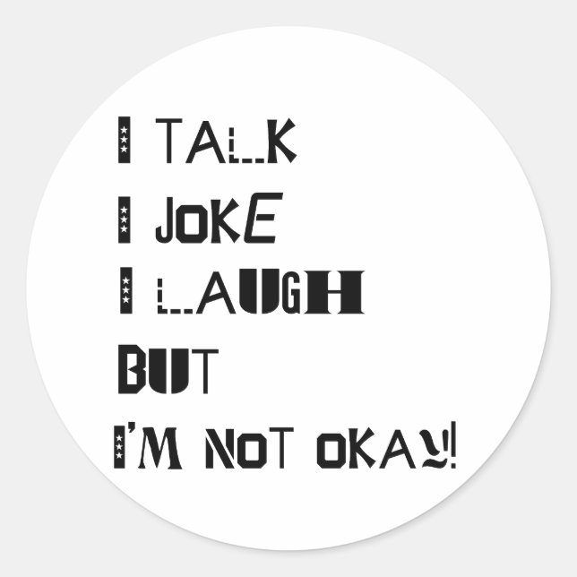 Sticker Rond Le poids du rire - Sensibilisation à la santé ment (Devant)
