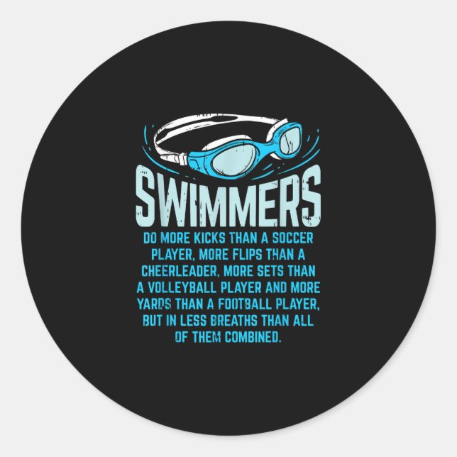 Sticker Rond Le Poison de Swimming Lover (Devant)