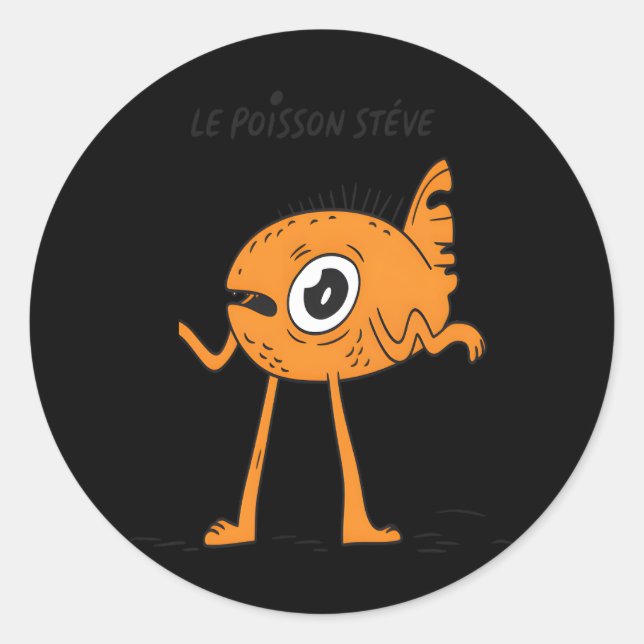 Sticker Rond Le Poisson Steve Cute & Funny (Devant)