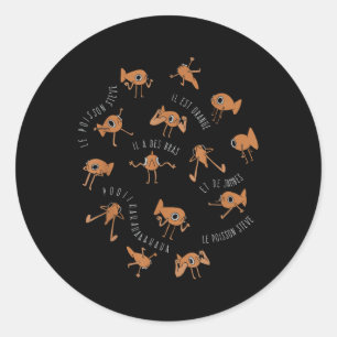 Sticker Rond Le Poisson Steve Funny Fish Meme _1