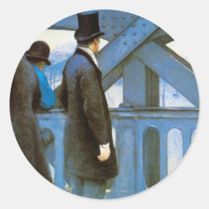 Sticker Rond Le Pont de l'Europe par Gustave Caillebotte