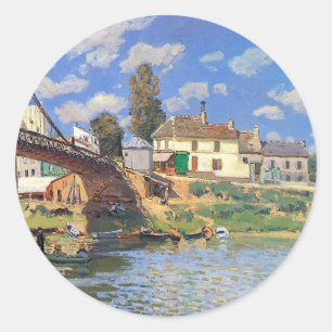 Sticker Rond Le pont de Villeneuve-la-Garenne par Alfred Sisley