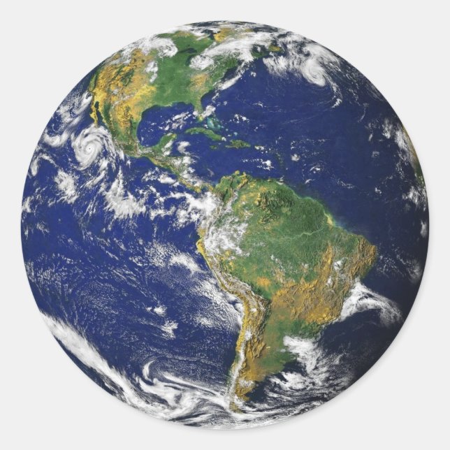 Sticker Rond Le portrait de la Terre (Devant)