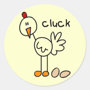Sticker Rond Le poulet indique des T-shirts et des cadeaux de