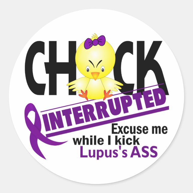 Sticker Rond Le poussin a interrompu 2 lupus (Devant)