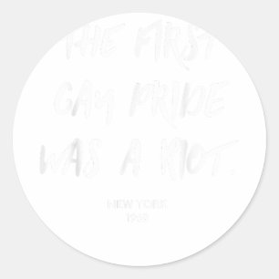 Sticker Rond Le premier Gay pride était une émeute - LGBT