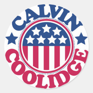 Sticker Rond Le président américain Calvin Coolidge