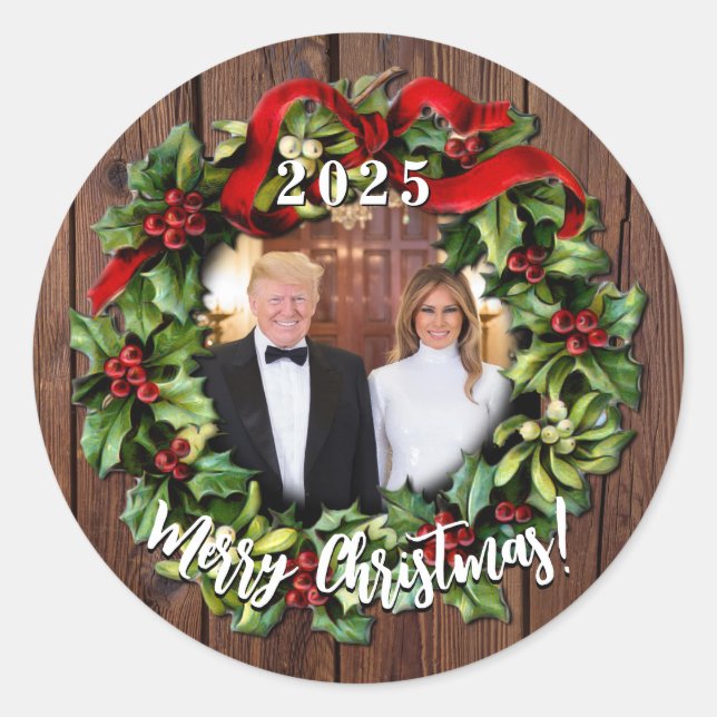 Sticker Rond Le président Donald Trump & Melania 2023 Holly Wre (Devant)