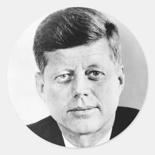 Sticker Rond Le président John F Kennedy Portrait (Devant)