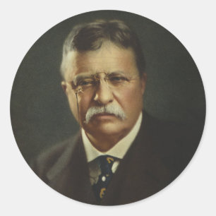 Sticker Rond Le président Theodore Roosevelt par Forbes Lithogr