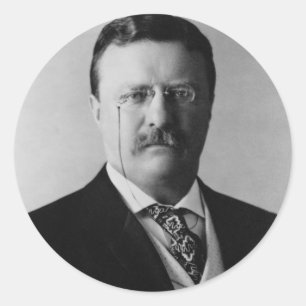 Sticker Rond Le président Theodore Roosevelt Portrait