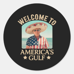 Sticker Rond Le président Trump Bienvenue dans le golfe du Mexi
