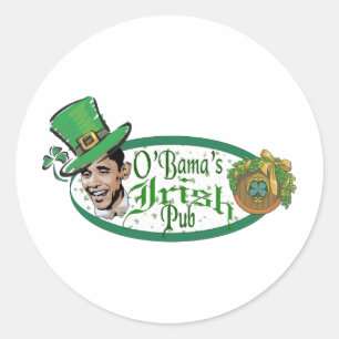 Sticker Rond Le pub irlandais d'Obama