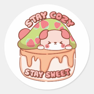 Sticker Rond Le Puffi reste cosy