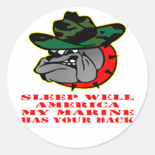 Sticker Rond Le puits Amérique de sommeil d'usmc ma marine a