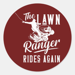 Sticker Rond Le Ranger De La Pelouse Fait De Nouveau De L'Entra