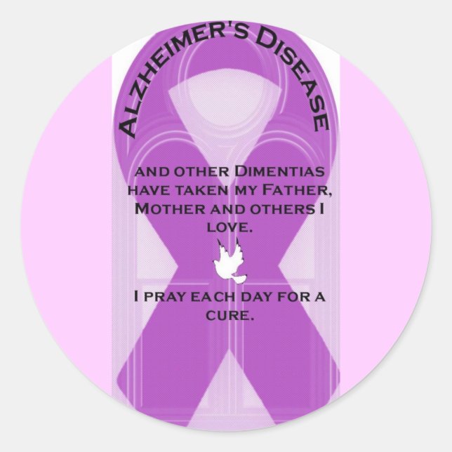 STICKER ROND LE RIBBON D'ALZHEIMER (Devant)