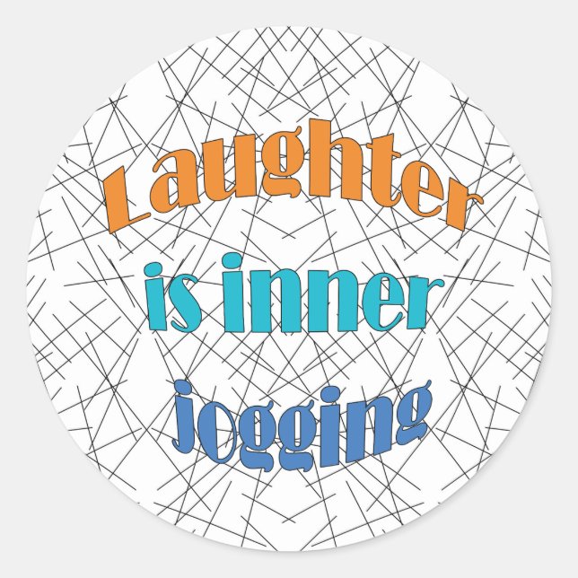 Sticker Rond Le rire est une soumission de jogging interne (Devant)