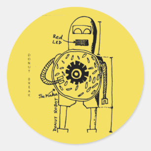 Sticker Rond Le robot Donut