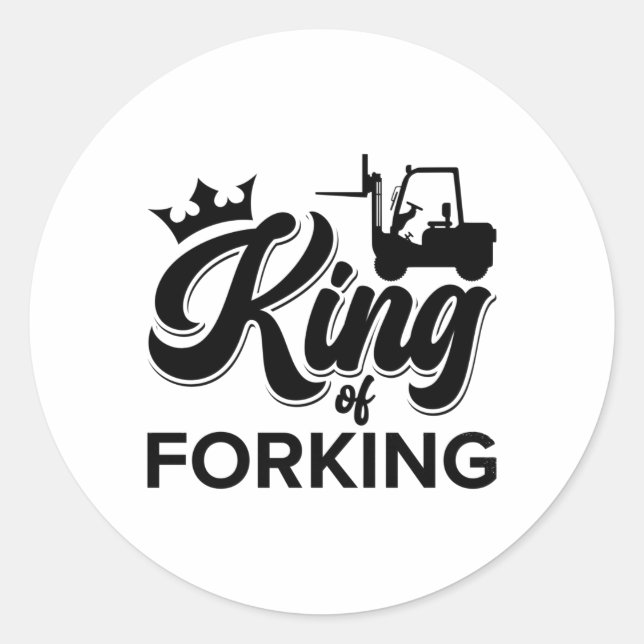 Sticker Rond Le Roi De La Fourche Conducteur De Remorque (Devant)
