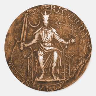 Sticker Rond Le Roi Richard I, Le Coeur Lion