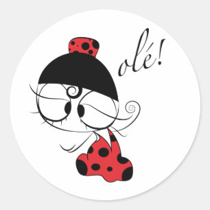 Sticker Rond Le rôle de la danseuse flamenco !