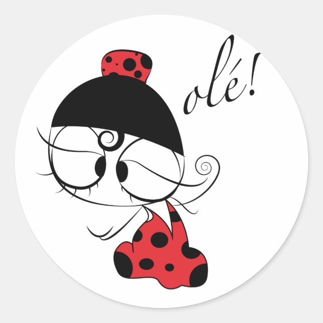 Sticker Rond Le rôle de la danseuse flamenco ! (Devant)