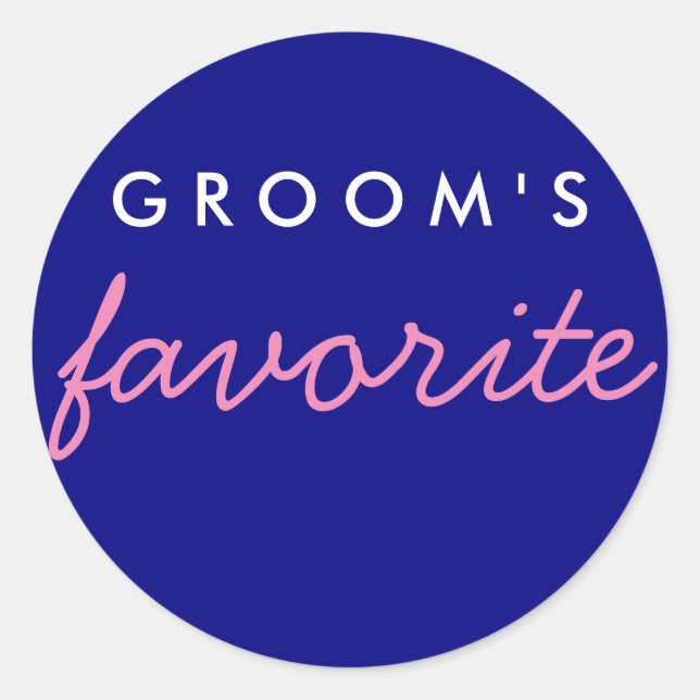 Sticker Rond Le rose de la marine préférée de Groom personnalis (Devant)