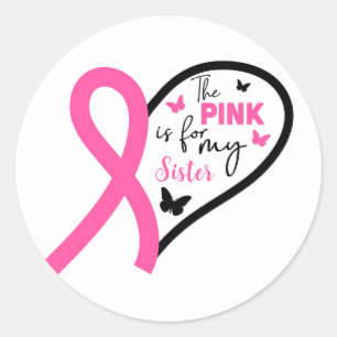 Sticker Rond Le rose est pour la sensibilisation au cancer du s