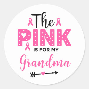 Sticker Rond Le rose est pour ma grand-mère sensibilisation au