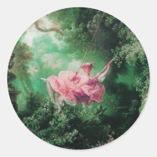 Sticker Rond LE rose vert SWING